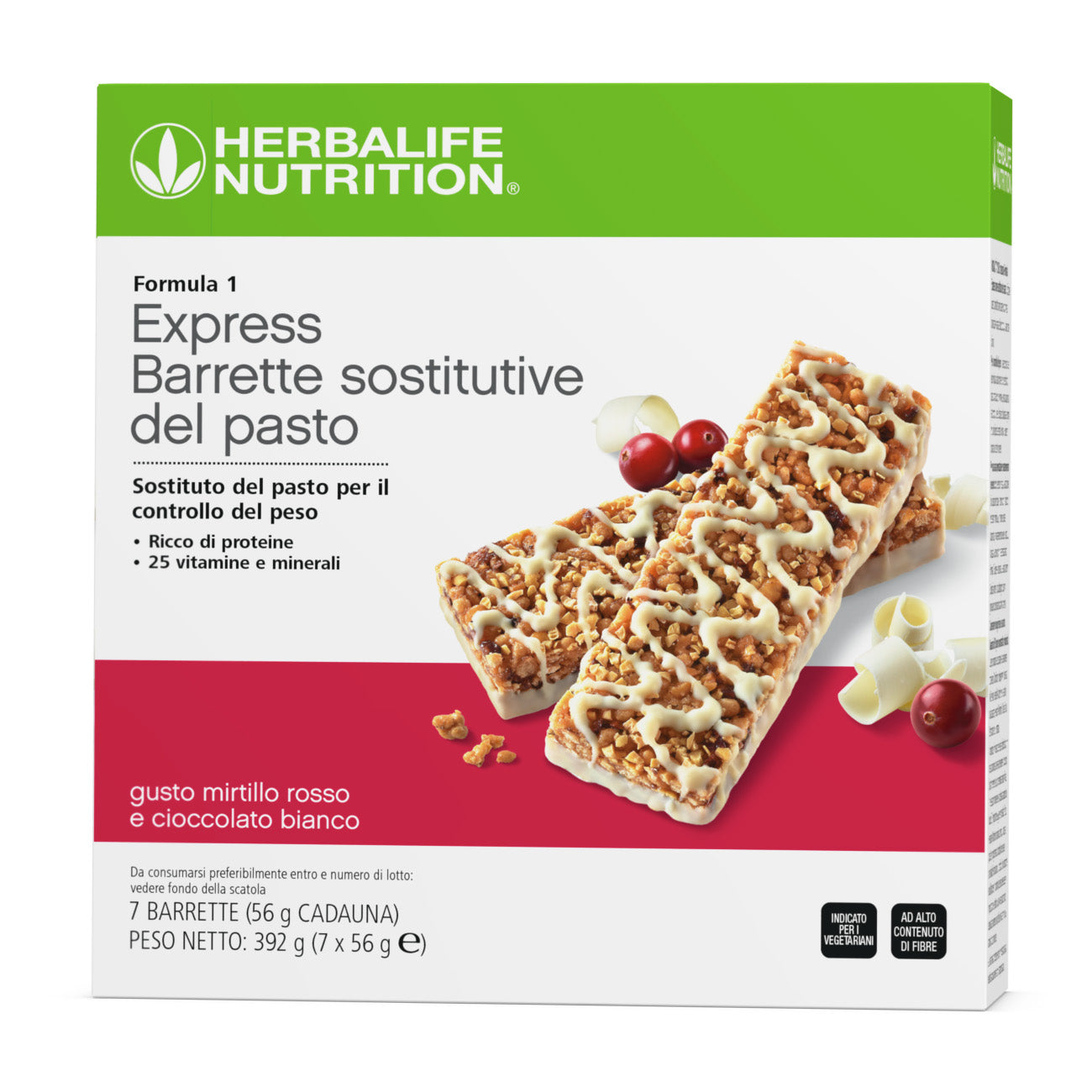 Formula 1 Express, gusto Mirtillo Rosso e Cioccolato Bianco (1 conf.da 7 barrette)